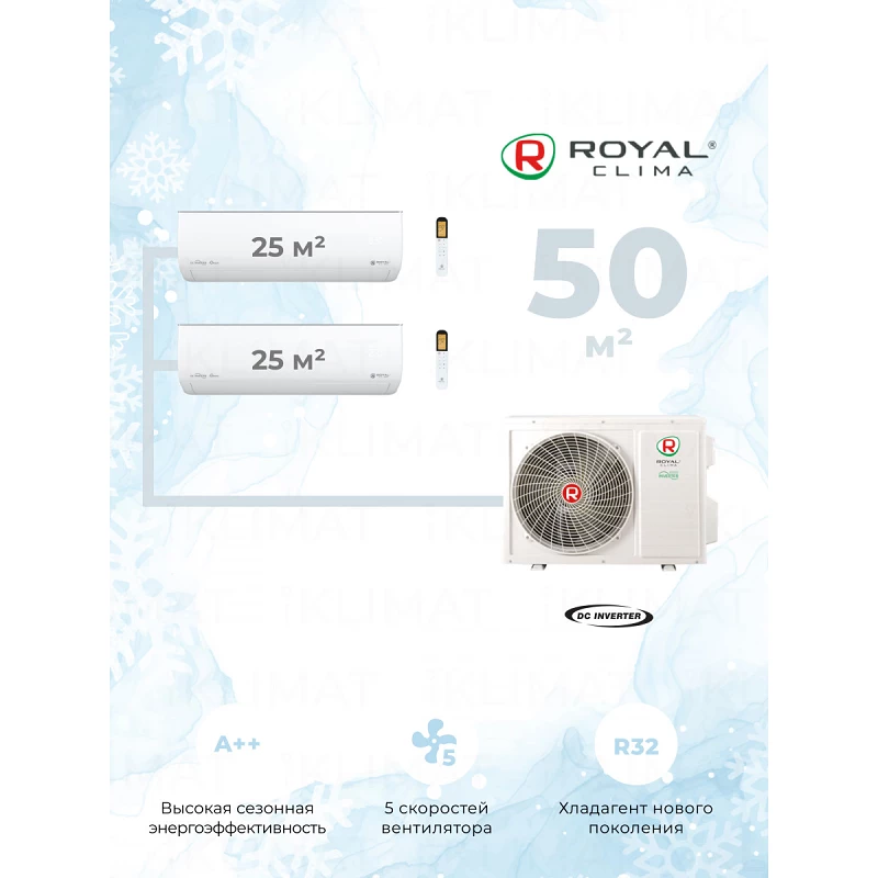 Инверторная мульти сплит-система Royal Clima Gloria (25+25м2), photo 7834
